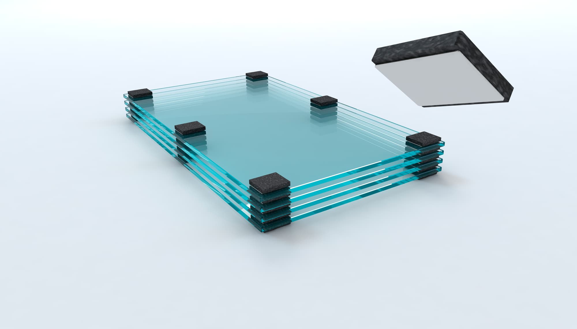 Ablösbare Glaspads - perfekter Schutz für Ihre Produkte aus Glas