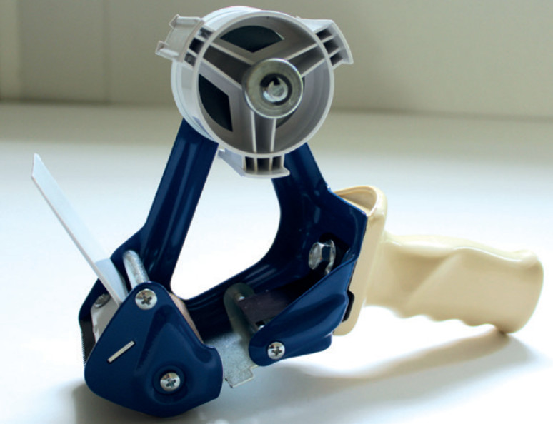 Stabiler blauer Handabroller aus Metall, mit Feststellbremse, Artikel-Nr.: 8100066