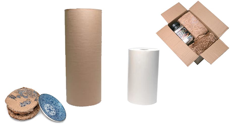 Honeycombrollen mit Verpackungsbeispiel in Wabenpapier