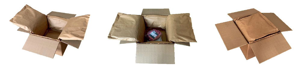 P³ Papp-Polster-Packs sind schnell im Karton, Ware rein, verschließen - blitzschnell in ca. 30 Sekunden verpackt
