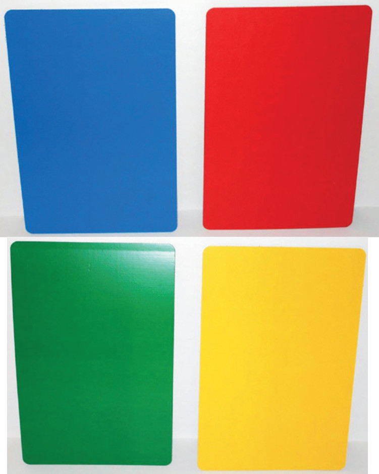 Pappe in verschiedenen Farben